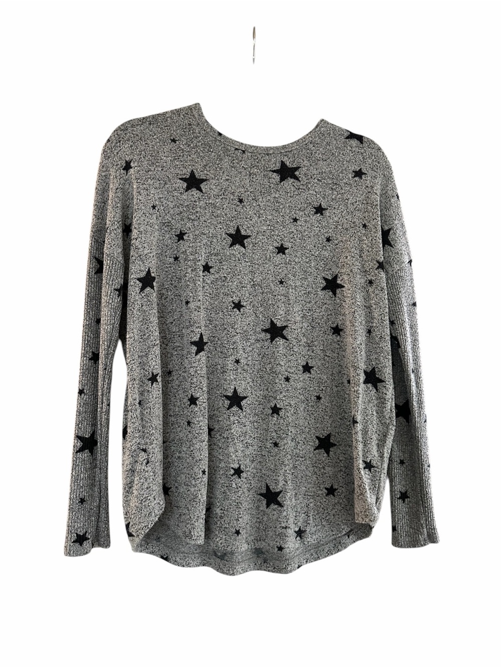 Buffalo David Bitton Gray Star-Print Long Sleeve Top / Pullover Size small